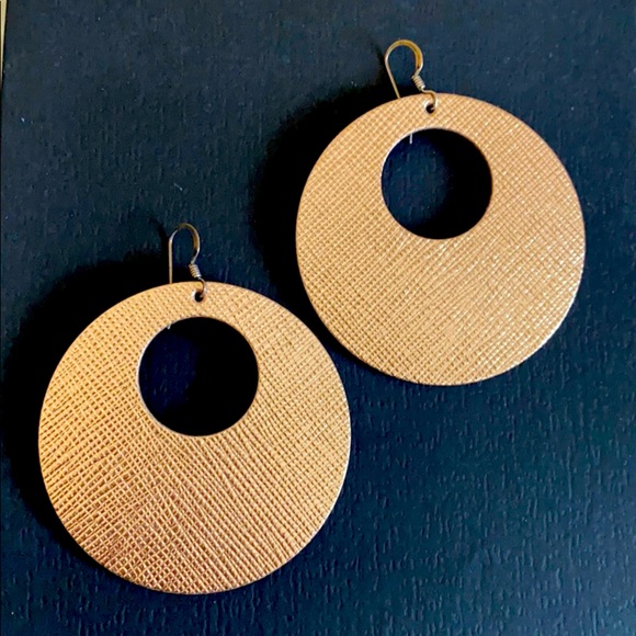 Nickel and Suede Jewelry - Nickel and Suede Rose Gold Leather earrings